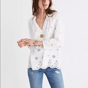 Madewell Eyelet Popover Top